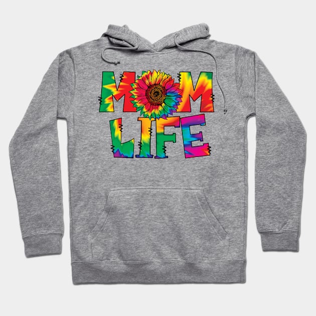 Tie dye sunflower mom life Hoodie by Samphelinshop